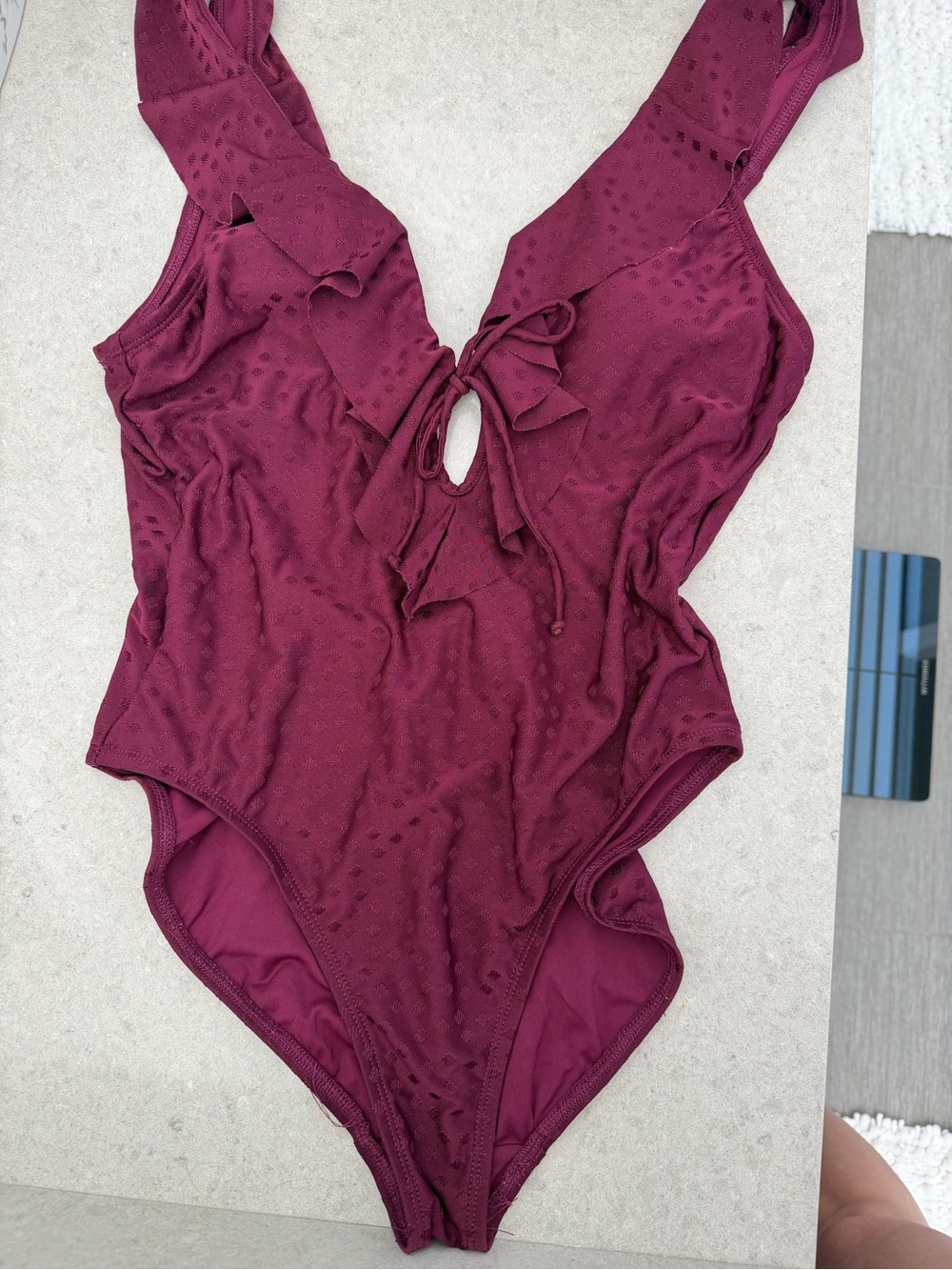 Robin Piccone Plum Ruched One-Piece Swimsuit